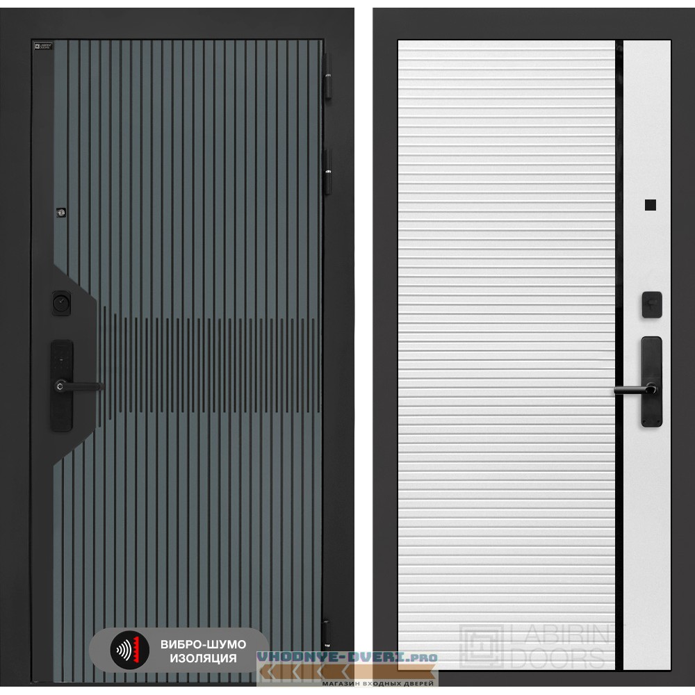 Входная дверь Смартлаб 22 - Белый софт, черная вставка
