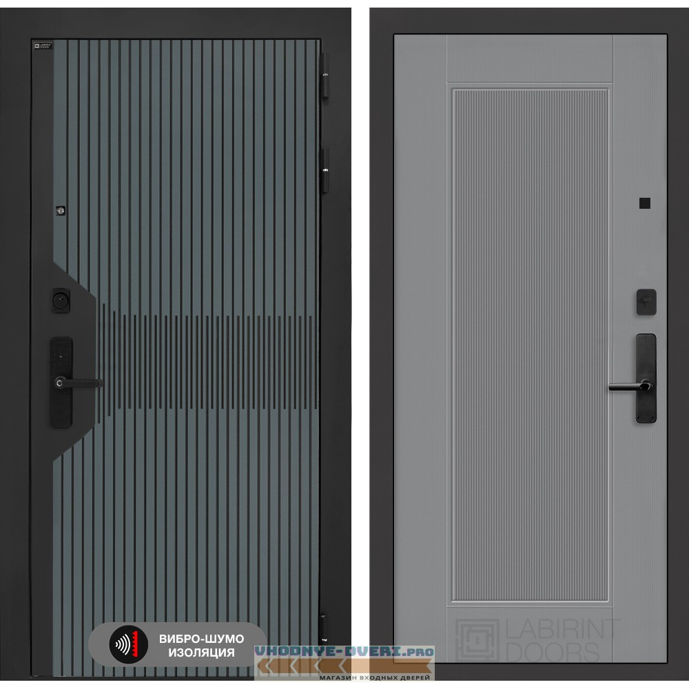 Входная дверь Смартлаб 30 - Серый рельеф софт