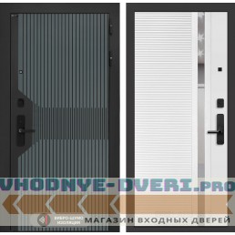 Входная дверь Смартлаб 31 - Белый софт, зеркальная вставка с тонировкой