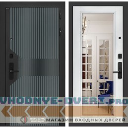 Входная дверь Смартлаб с Зеркалом Фацет - Белый софт