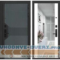 Входная дверь Смартлаб с зеркалом Максимум - Белый софт