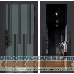 Входная дверь Смартлаб с Зеркалом тонированным Максимум - Черный кварц