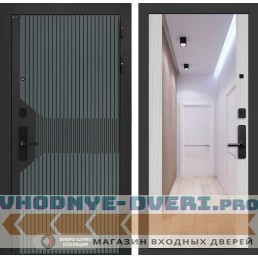 Входная дверь Смартлаб с Зеркалом Максимум - Сандал белый