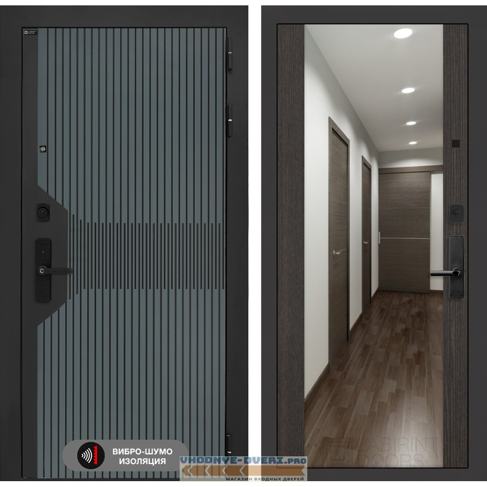 Входная дверь Смартлаб с Зеркалом Максимум - Венге