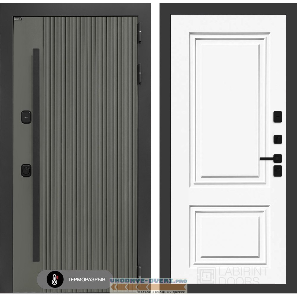 Входная дверь Лабиринт Термолаб 1 тепло 26 - Эмаль RAL 9003