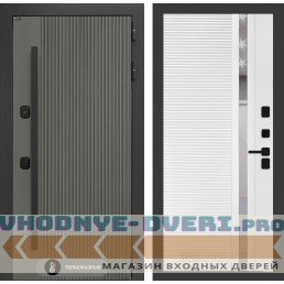 Входная дверь Лабиринт Термолаб 1 тепло 31 - Белый софт, зеркальная вставка с тонировкой