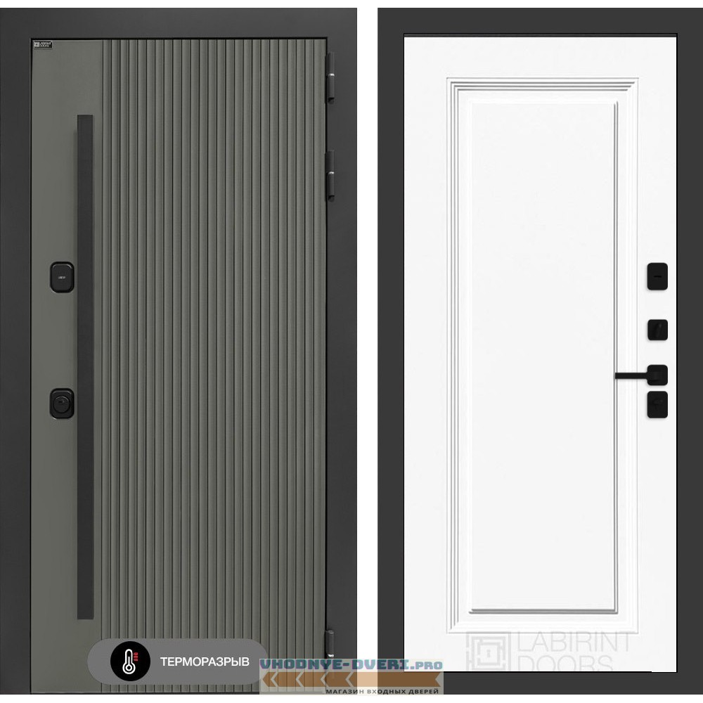 Входная дверь Лабиринт Термолаб 1 тепло 27 - Эмаль RAL 9003