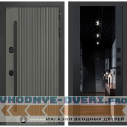 Входная дверь Лабиринт Термолаб 1 тепло с зеркалом (тонированное) Максимум - Черный кварц