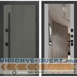 Входная дверь Лабиринт Термолаб 1 тепло с зеркалом Максимум - Грей софт