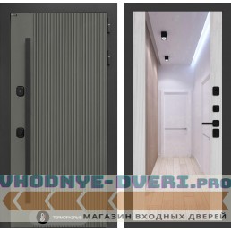 Входная дверь Лабиринт Термолаб 1 тепло с зеркалом Максимум - Сандал белый