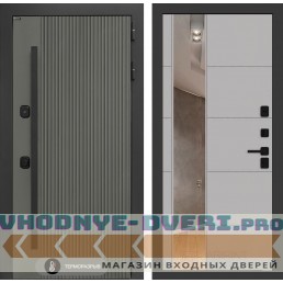 Входная дверь Лабиринт Термолаб 1 тепло с зеркалом 19 - Грей софт