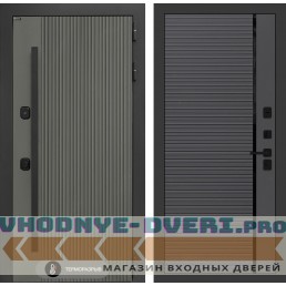 Входная дверь Лабиринт Термолаб 1 тепло 22 - Графит софт с молдингом