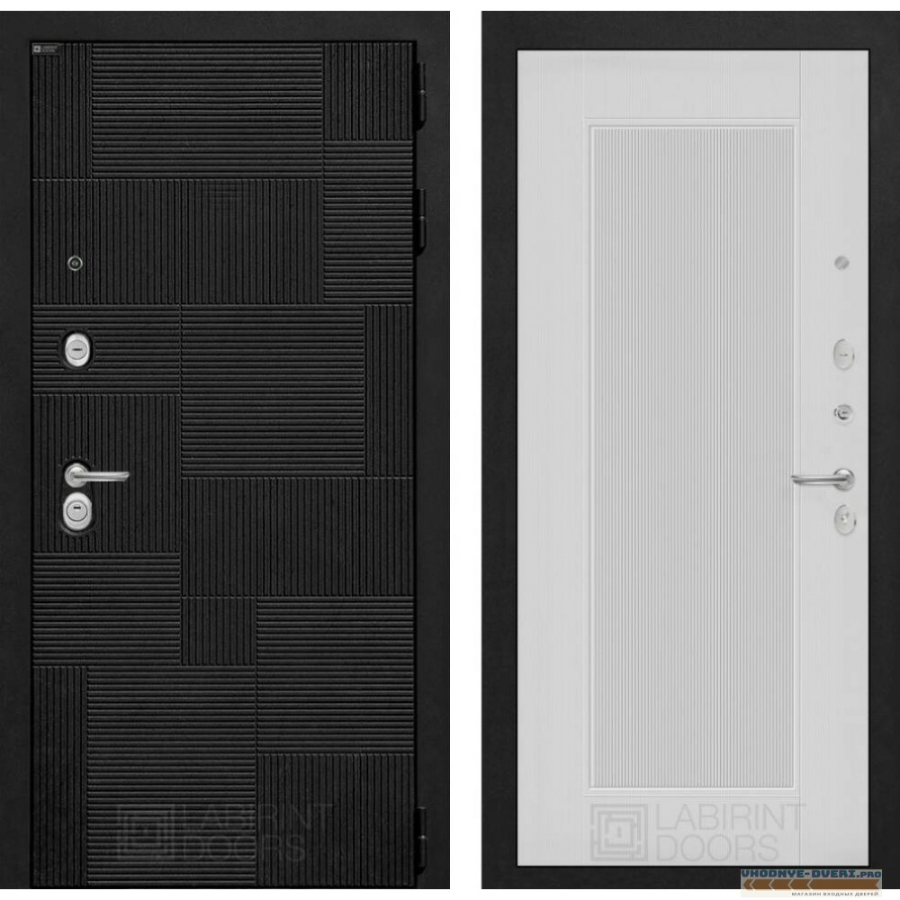 Входная дверь Лабиринт PAZL 30 - Белый рельеф софт