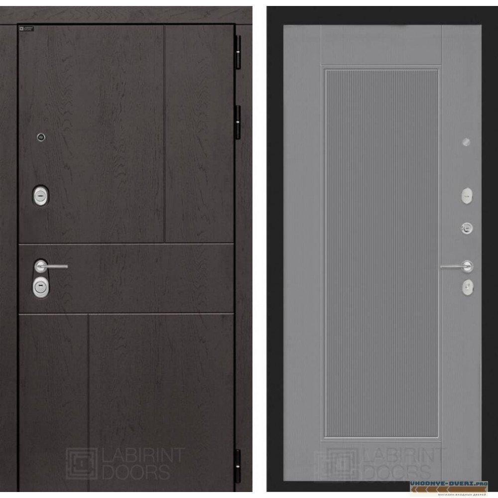 Входная дверь Лабиринт URBAN 30 - Серый рельеф софт