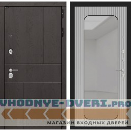 Входная дверь Лабиринт Урбан с зеркалом Аркада - Веллюто ферро с патиной