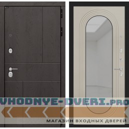 Входная дверь Лабиринт Урбан с зеркалом Дольче - Капучино