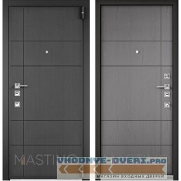 Входная дверь Mastino Forte (Синхропоры графит MS-114 / Синхропоры титан MS-114)