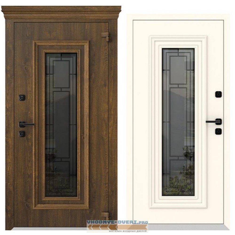 Дверь Металюкс БОСТОН - 3 К 3К  AG6044 P-SU Тик темный