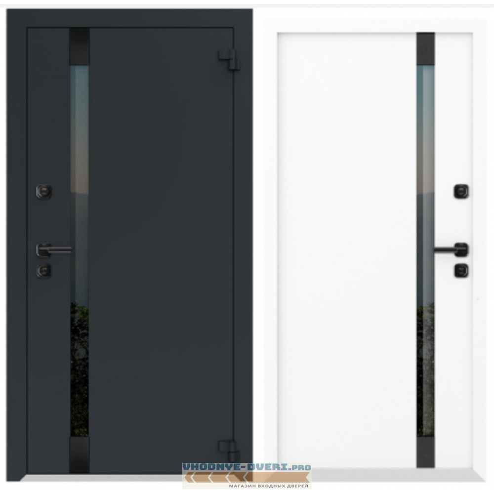 Дверь Металюкс БОСТОН - 3К  AG6052 Ral 7024 Серый