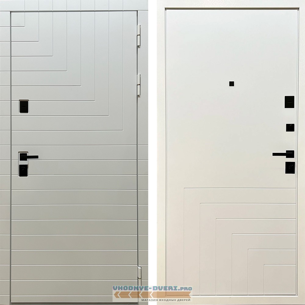Входная дверь MXDoors Квадро Белая шагрень
