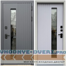 Дверь с терморазрывом входная для дома Север 2 окно эмаль 7024