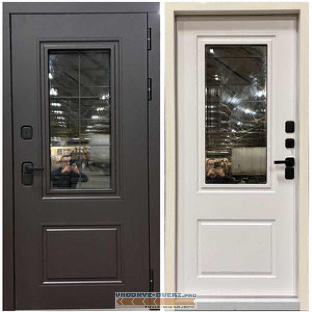 Дверь с терморазрывом входная для дома Аляска 2 Эмаль RAL 8019