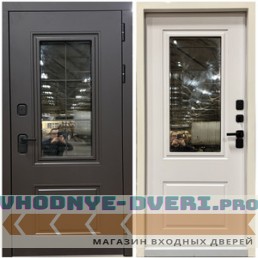 Дверь с терморазрывом входная для дома Аляска 2 Эмаль RAL 8019