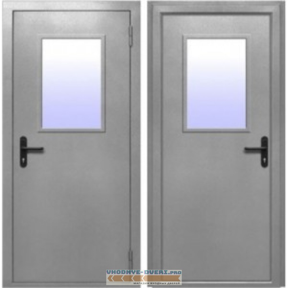 Противопожарная металлическая дверь с остеклением EI 60