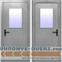 Противопожарная металлическая дверь с остеклением EI 60