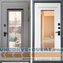 Входная дверь Термо Север с окном муар 7024