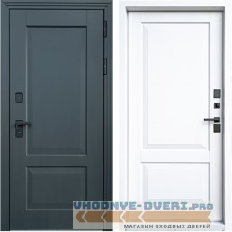 Входная дверь с терморазрывом Арктика 3К Эмаль RAL 7016/ Винорит белый 2084