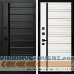 Входная дверь Inteko Агат (Черный кварц,черное стекло) + Агата