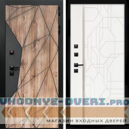 Входная дверь Inteko Авангард + Эверест нерж белый матовый