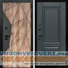 Входная дверь Inteko Авангард + ФЛ-117 с полосками графит
