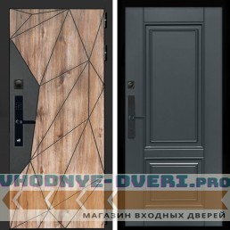 Входная дверь Inteko Авангард SMART + ФЛ-117 с полосками графит