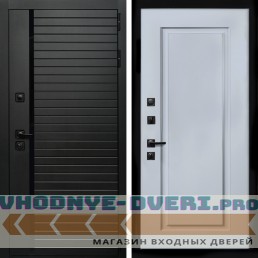 Входная дверь Inteko Агат (Черный кварц,черное стекло) + ФЛ-119 силк маус