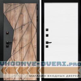 Входная дверь Inteko Авангард + Гладкая белый матовый