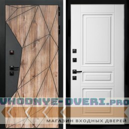 Входная дверь Inteko Авангард + Классика белый матовый