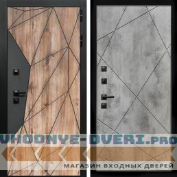 Входная дверь Inteko Авангард + Лучи бетон светлый