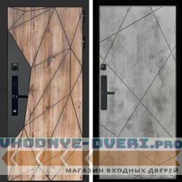 Входная дверь Inteko Авангард SMART + Лучи бетон светлый