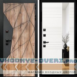 Входная дверь Inteko Авангард + Сити белый матовый