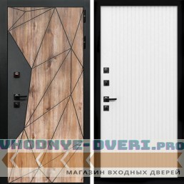 Входная дверь Inteko Авангард + Вертикаль белый матовый