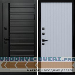 Входная дверь Inteko Агат (Черный кварц,черное стекло) + Вертикаль Силк маус