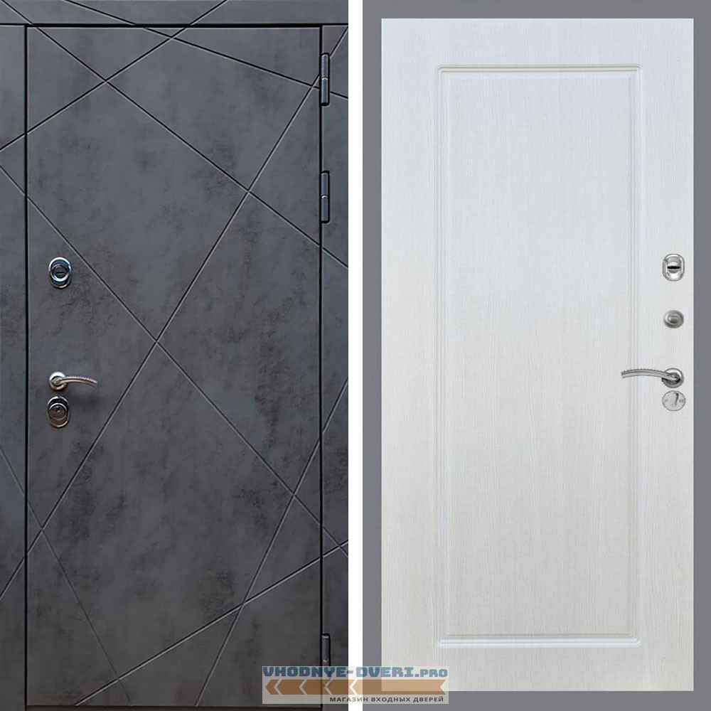 Входная дверь REX (Рекс) 13 Бетон ФЛ-119 Лиственница бежевая