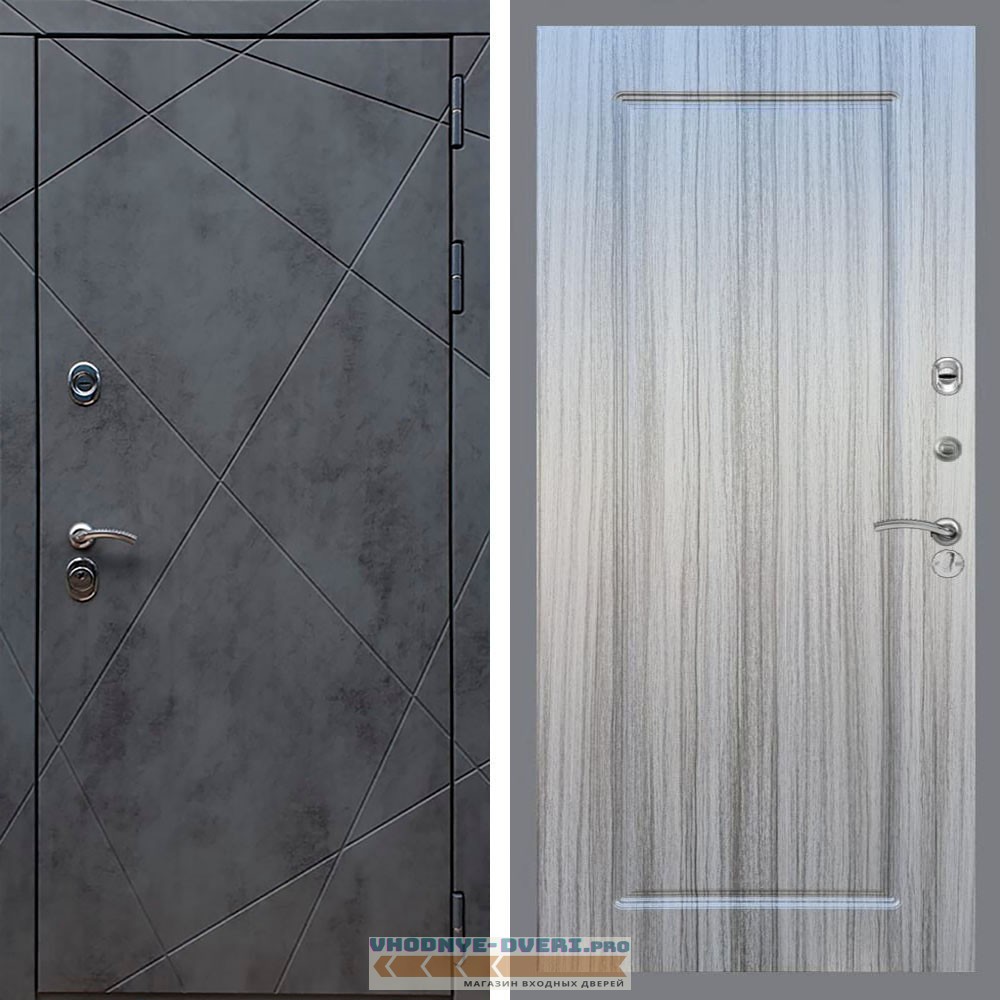 Входная дверь REX (Рекс) 13 Бетон ФЛ-119 Сандал серый