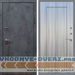 Входная дверь REX (Рекс) 13 Бетон ФЛ-119 Сандал серый