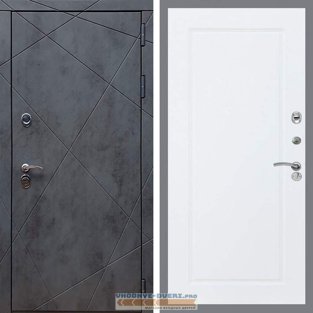 Входная дверь REX (Рекс) 13 Бетон ФЛ-119 Белый матовый