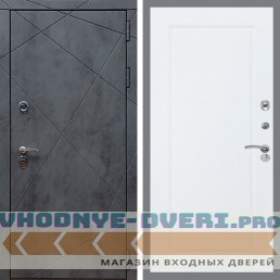 Входная дверь REX (Рекс) 13 Бетон ФЛ-119 Белый матовый