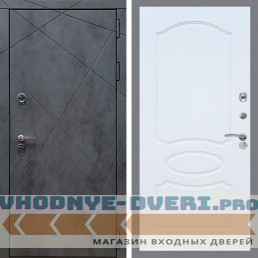 Входная дверь REX (Рекс) 13 Бетон ФЛ-128 белый ясень