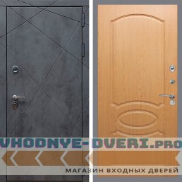 Входная дверь REX (Рекс) 13 Бетон ФЛ-128 Дуб светлый